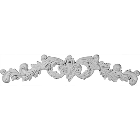 Ekena Millwork 25"W x 5 1/2"H x 1 3/8"P Dublin Center with Scrolls Onlay ONL25X05X01DU